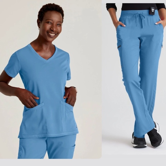 Grey's Anatomy Pants - Grey's Anatomy Ceil Blue Spandex Stretch Scrub Set